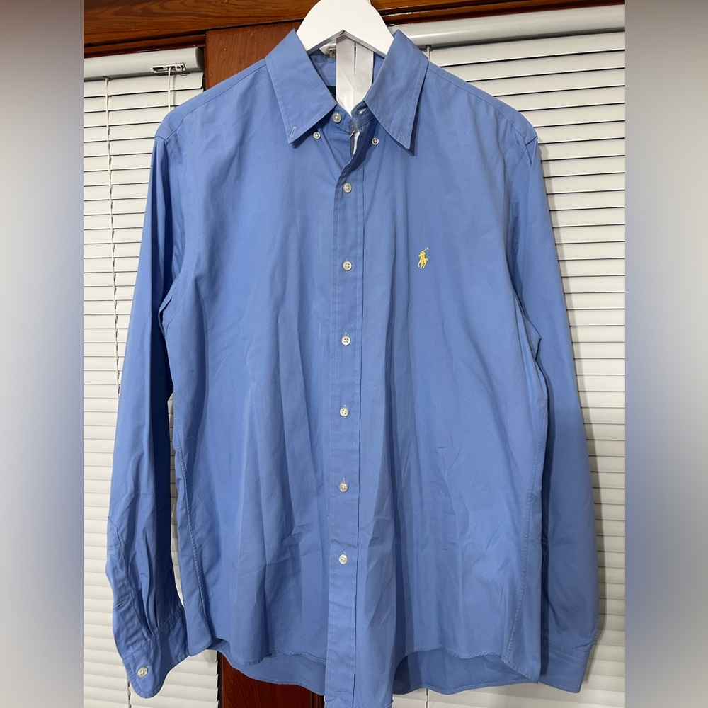 Ralph Lauren Men's Casual Blue Button Down Shirt